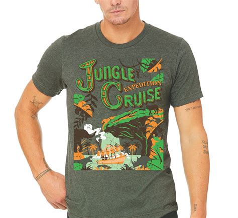 This vintage-looking washed green t-<b>shirt</b> has a tropical vibe that <b>Jungle</b> <b>Cruise</b> fans will love. . Jungle cruise shirt